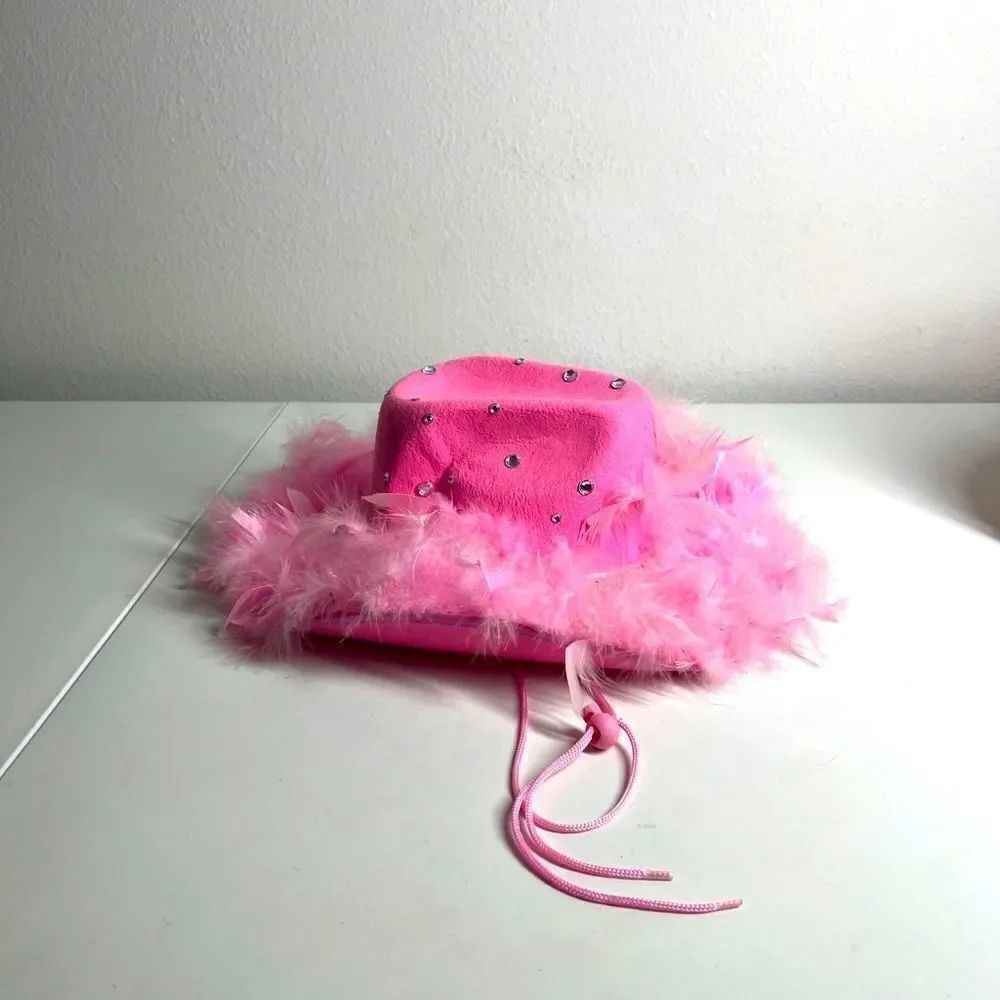 Women Cowboy Hat W/Feathers Cosplay Party Cowboy Hat Feathers Cowboy Hat OS